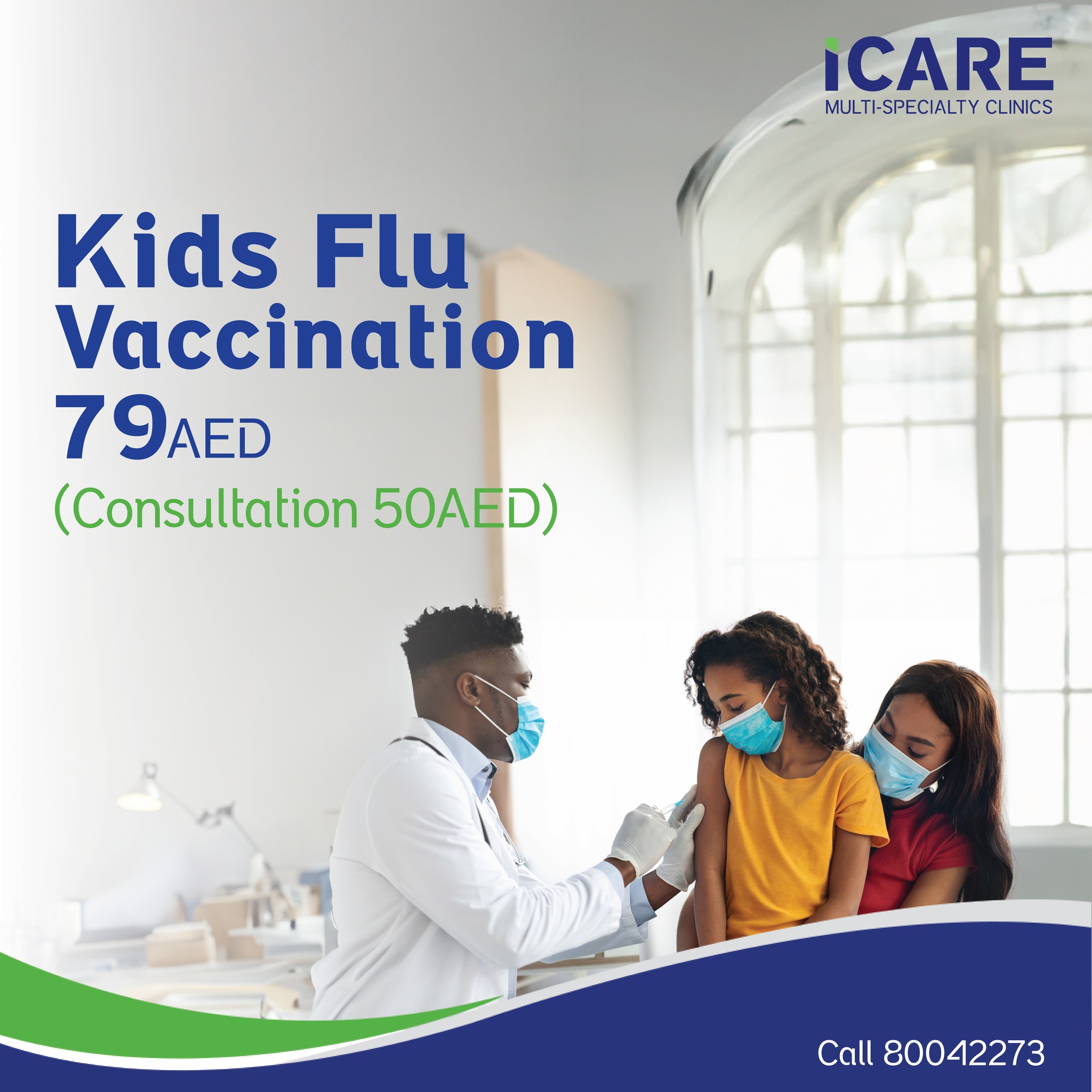 Kids flu vaccination in oasis, mankhool and discovery garden